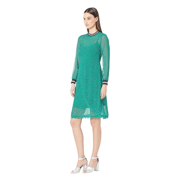 NWOT Ted Baker Sibella Green Dot Dress / size 0 - Picture 2 of 7